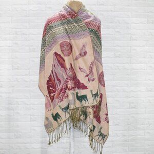 Blanket Scarf Peru Machu Picchu Llama Alpaca Wrap Accessory Andean Incan Mexico
